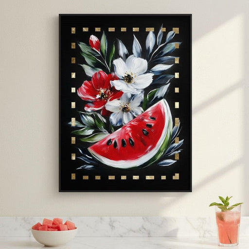 Summer Floral Watermelon Delight Canvas Print