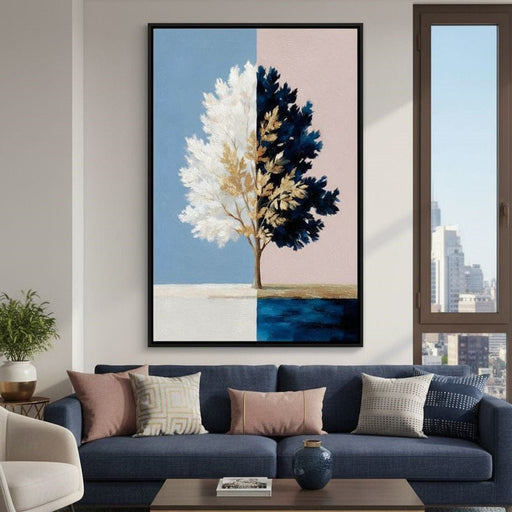 Balanced Seasons Tree Reflection Canvas Print