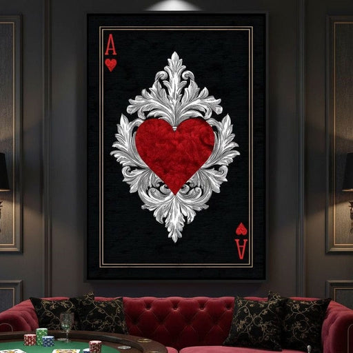 Regal Heart Ace Emblem Canvas Print