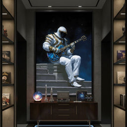 Celestial Guitarist on Lunar Steps