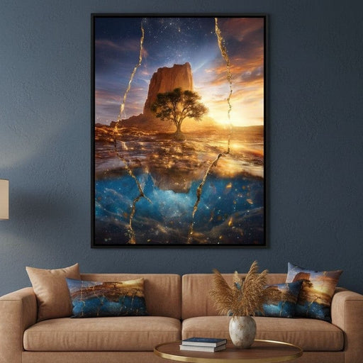 Celestial Rift Desert Dawn Canvas Print