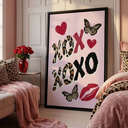 Leopard Kiss XO Butterfly Love Canvas Print