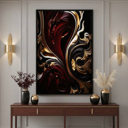 The Marble-Lux Collection: Dark Red & Vibrant Gold 06
