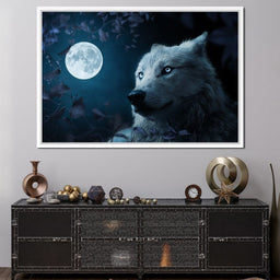 Wolf Full Moon - Milos Karanovic - NicheCanvas