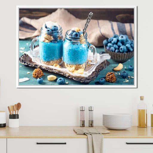 Chia Seeds & Blueberries Pudding Canvas Print