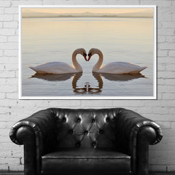 Swans On The Lake - NicheCanvas