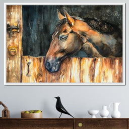 Horse in the Stable - NicheCanvas
