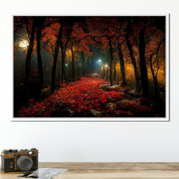 Very Beautiful Forest at Night - NicheCanvas