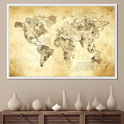 World Map Da Vinci - Mateo - NicheCanvas