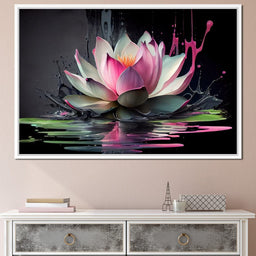 Watercolor Lotus Flower - NicheCanvas