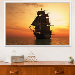 Old Ship At Sea - NicheCanvas