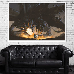 Dark Dragon Clash - NicheCanvas