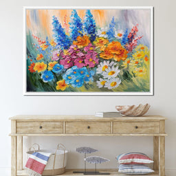 Abstract Bouquet of Spring Flowers - NicheCanvas