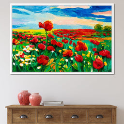 Field of Red Poppies - NicheCanvas