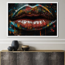 Sensual Womens Lips Graffiti - NicheCanvas