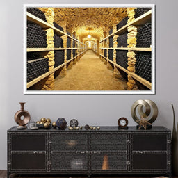 Wall of Wine Bottles - NicheCanvas