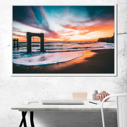 Beach Sunset Old Pier - Johanjjf - NicheCanvas