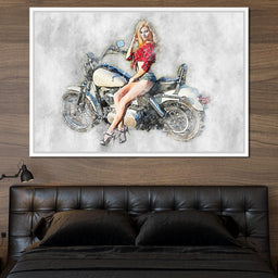  Girl Motorcycle - Mateo - NicheCanvas