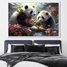 Winter Pandas - Neal Hackett - NicheCanvas