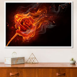 Rose on Fire - NicheCanvas