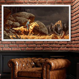 Cowboy In The Rockies - NicheCanvas