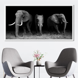 Black and White Elephants - NicheCanvas