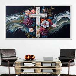Floral Cross 05 - Neal Hackett  - NicheCanvas