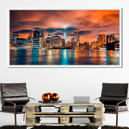 Red Clouds Over New York City - NicheCanvas