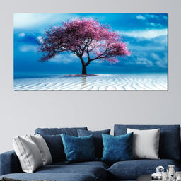Lone Pink Tree - NicheCanvas