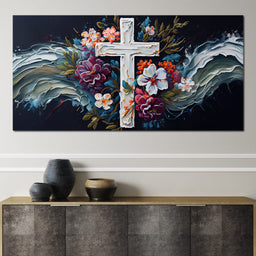 Floral Cross 05 - Neal Hackett  - NicheCanvas