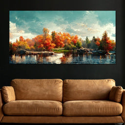 Lakefall Landscape - NicheCanvas