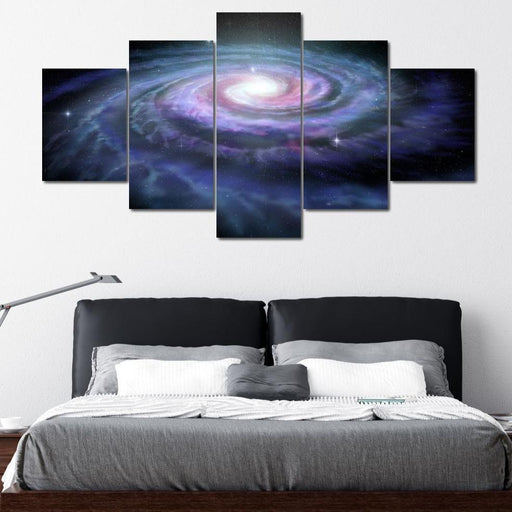 Milky Way Galaxy - Canvas Print - stunning 5 panel wall art of the colorful galaxy - this relaxing canvas art is perfect to hang in your bedroom | NicheCanvas