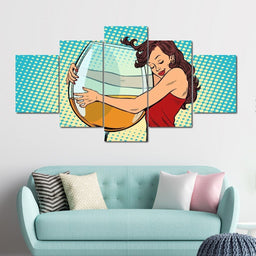 Wine Lover Multi Panel Canvas Wall Art - NicheCanvas
