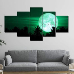 Emerald Moon Multi Panel Canvas Wall Art - NicheCanvas