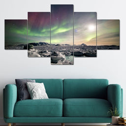 Arctic Winter Landscape Multi Panel Canvas Wall Art - NicheCanvas