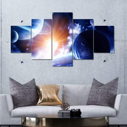 Space Flare Multi Panel Canvas Wall Art - NicheCanvas