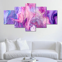 Abstract Pink Multi Panel Canvas Wall Art - NicheCanvas