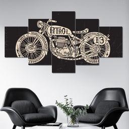 Motorcycle Parts Multi Panel Canvas Wall Art - NicheCanvas