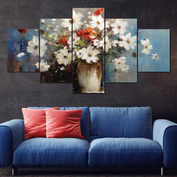 White & Red Flowers - Wildrose Creations - NicheCanvas