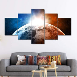 Dual Eclipse Multi Panel Canvas Wall Art - NicheCanvas