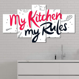 My Kitchen my Rules Multi Panel Canvas Wall Art - NicheCanvas