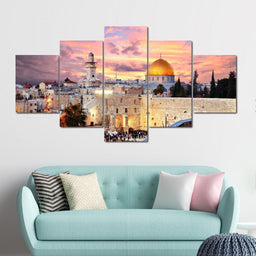 Jerusalem Temple Mount Multi Panel Canvas Wall Art - NicheCanvas