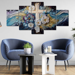 Floral Cross 03 - Neal Hackett  - NicheCanvas