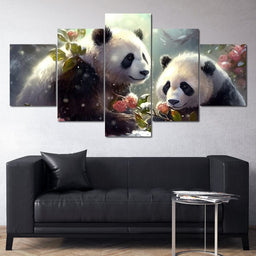 Winter Pandas - Neal Hackett - NicheCanvas
