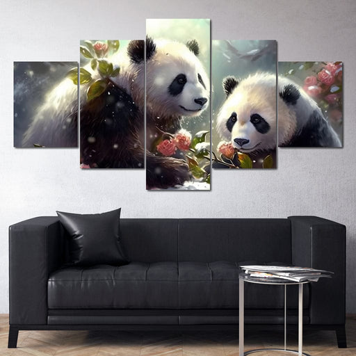 Winter Pandas - Neal Hackett Canvas Print