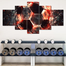 Burning Soccer Ball - NicheCanvas