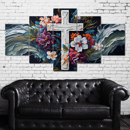 Floral Cross 05 - Neal Hackett  - NicheCanvas