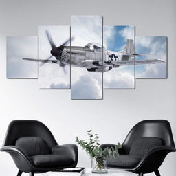 P-51 Mustang Multi Panel Canvas Wall Art - NicheCanvas