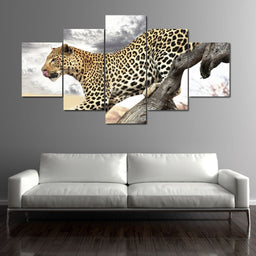 Leopard Closeup Multi Panel Canvas Wall Art - NicheCanvas