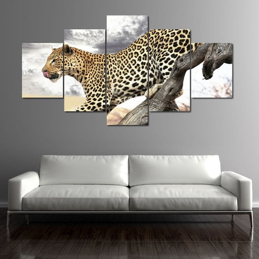 Leopard Closeup - Canvas Print - photorealistic wall art of a leopard in the wild looking for a prey - this is the perfect eye-catching accent for your home or office | NicheCanvas
